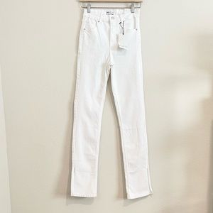 NWT! ZARA White High Rise Split Skinny Pants!